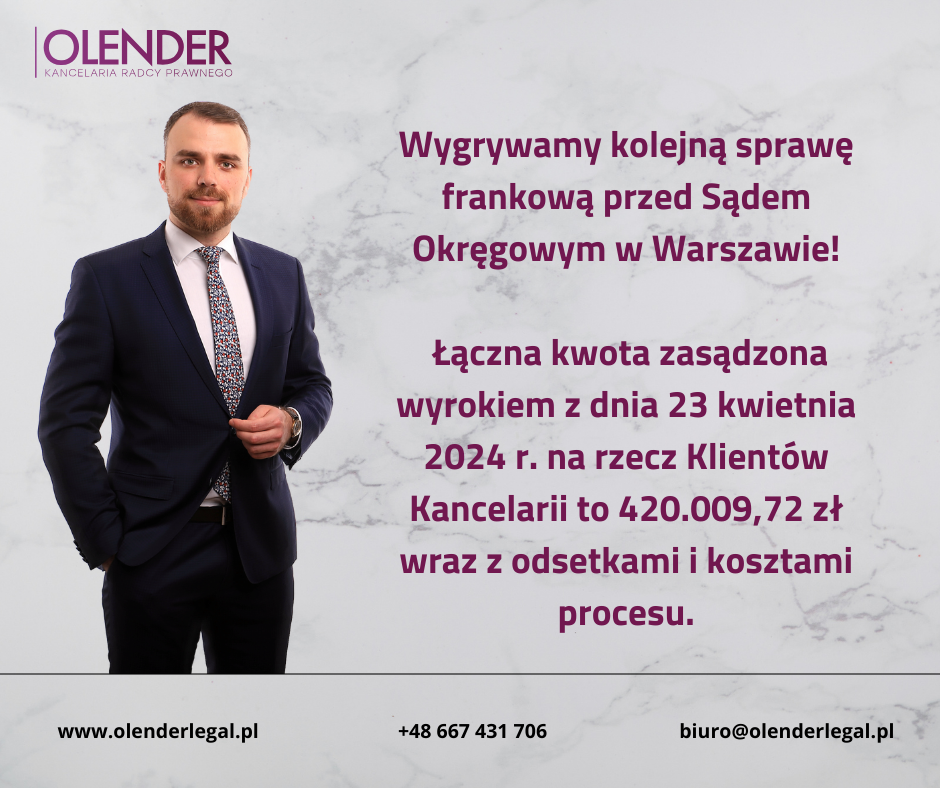Kolejna wygrana przed Sądem Okręgowym w Warszawie!